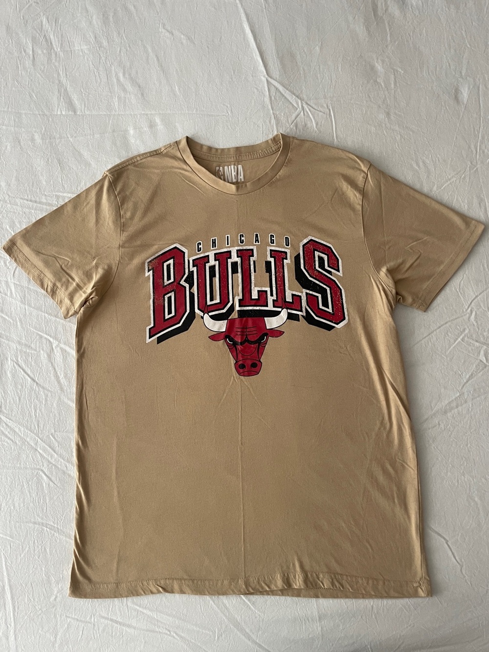 NBA Chicago Bulls Beige Tan Tshirt Mens L